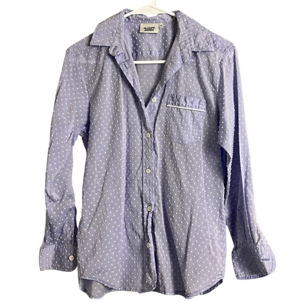 Sleepy Jones 100% Cotton Sleep Shirt Lilac Women's Size XS Sleepwear Loungewear